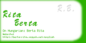 rita berta business card